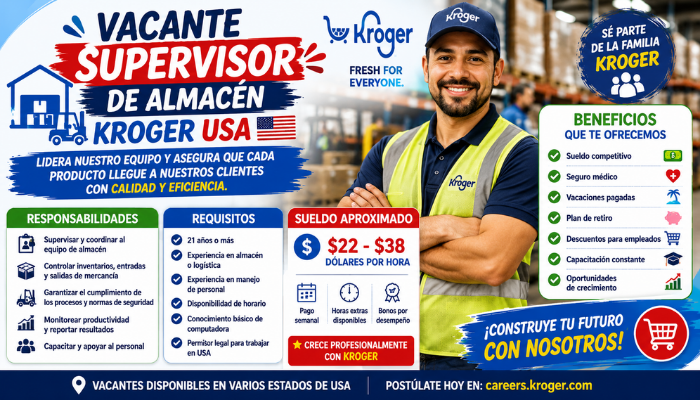 Supervisor de Almacén Kroger USA